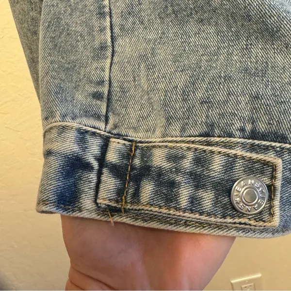 Pearl Studded Denim Jacket Blue Size L - Image 11