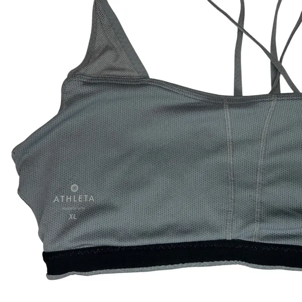 Athleta Womens Sports Bra XL Gray Strappy Back Light Support EUC - Image 4