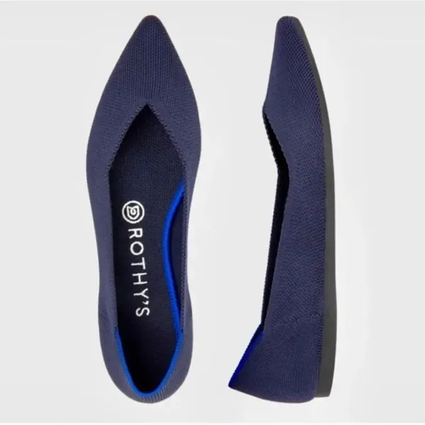 NWOB Rothy' The Point In Maritime Navy Flats Shoes - Image 2