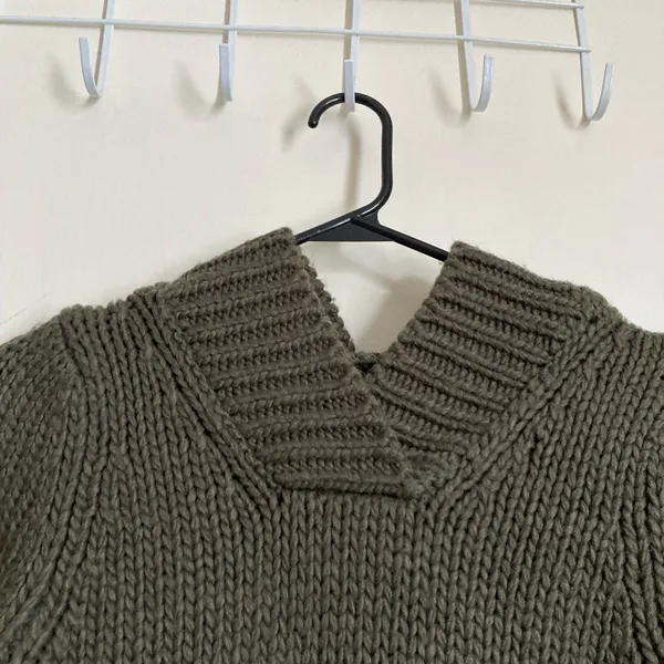 ***Ralph Lauren Vintage Army Green Wool Blend Knit Hoodie Sweater - Image 5
