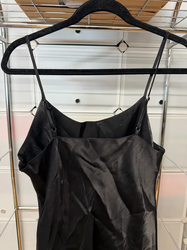 Forever 21 Black Satin Mini Slip Dress - Image 6