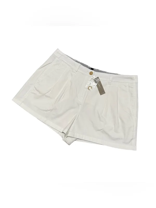 J. Crew Heritage Pleated Shorts Women's 10 Chino White Cotton Casual Preppy NWT - Image 3