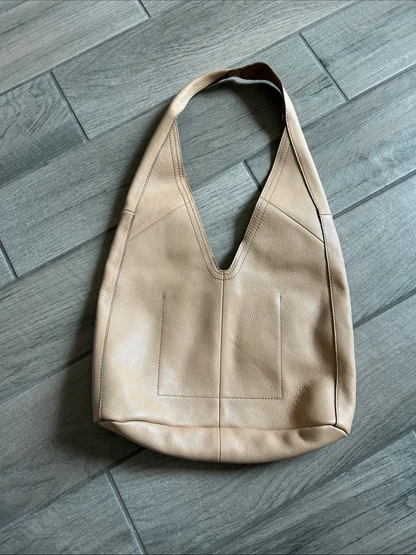 Vince Camuto Pebbled Leather Shoulder Hobo in Tan - Image 4