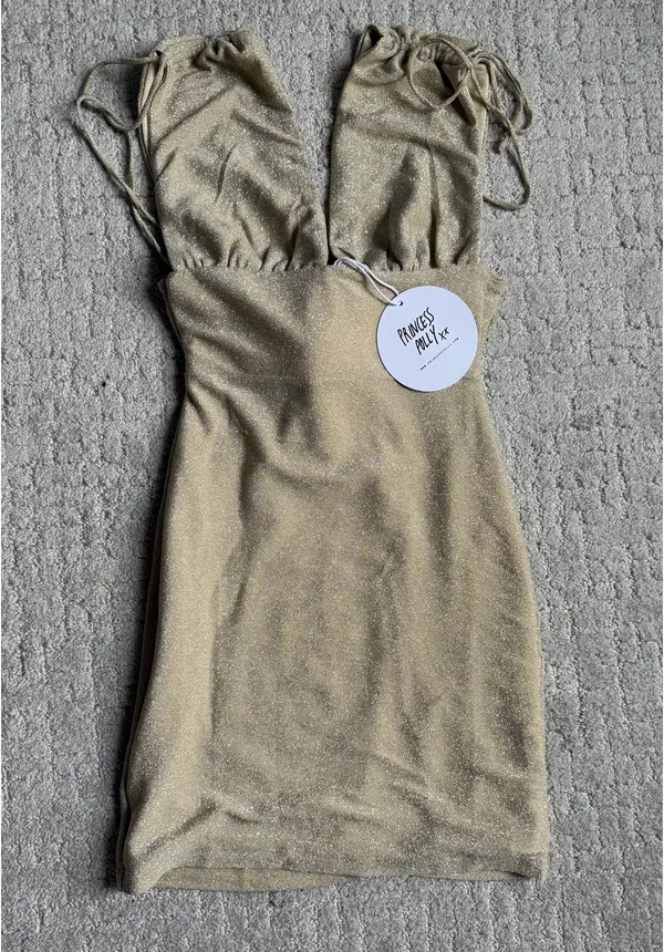 Princess Polly Gold Mini Dress - Image 2