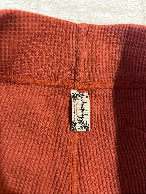 Free People Rust Waffle-Knit Leggings - Image 4