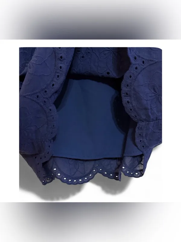 Knox Rose Women’s Boho Navy Eyelet Embroidered Lace Sleeveless Tank Blouse SizeS - Image 12