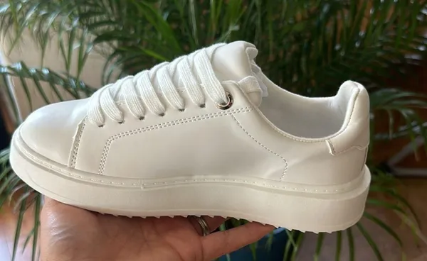 Soda White Vegan Leather Sneakers - Image 8