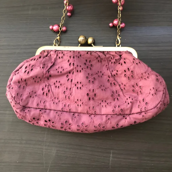 Tara Jarmon for Target Purple Eyelet Mini Purse Clutch with Beaded Handle Strap - Image 3
