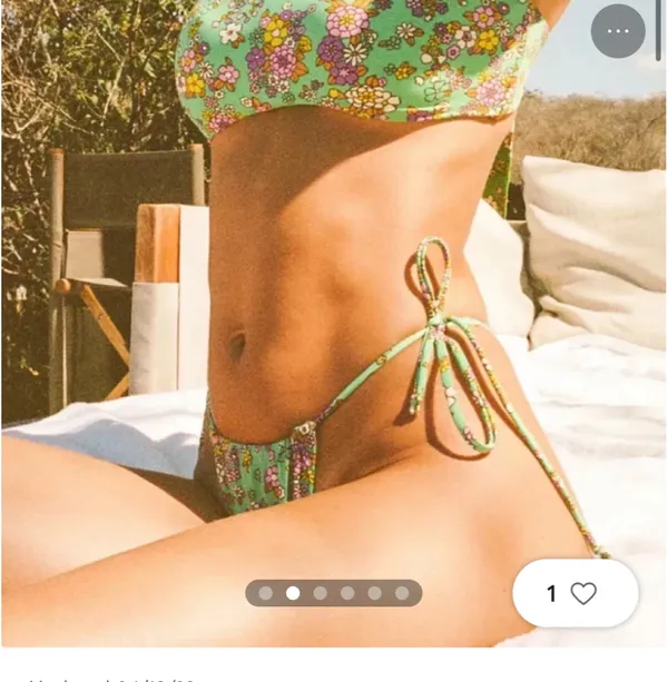 brand new urban outfitters green floral bikini halter and thong small with tags - Image 3