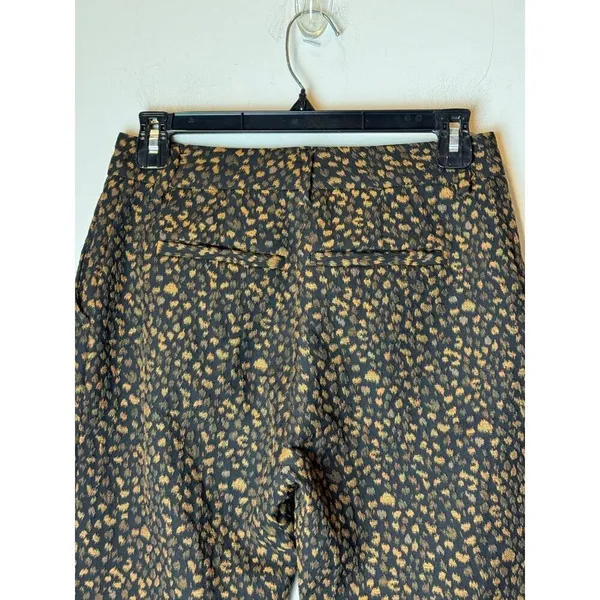Allen Schwartz Pants Women 0 Black Brown Animal Print Split Hem Flare Trousers‎ - Image 12