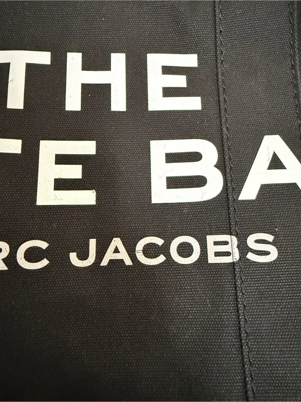 Marc Jacobs The Tote Bag Black Canvas Medium Zippered Handbag - Image 4