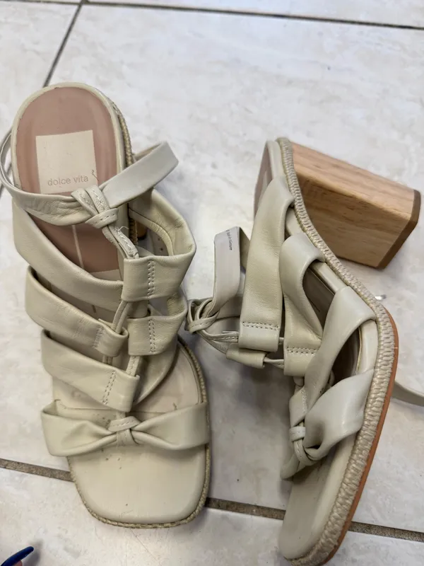 DV by Dolce Vita white leather gladiator heels - Image 2
