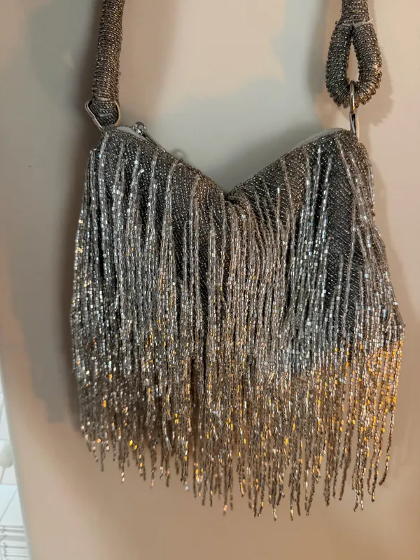 Beaded bag Silver - Image 3
