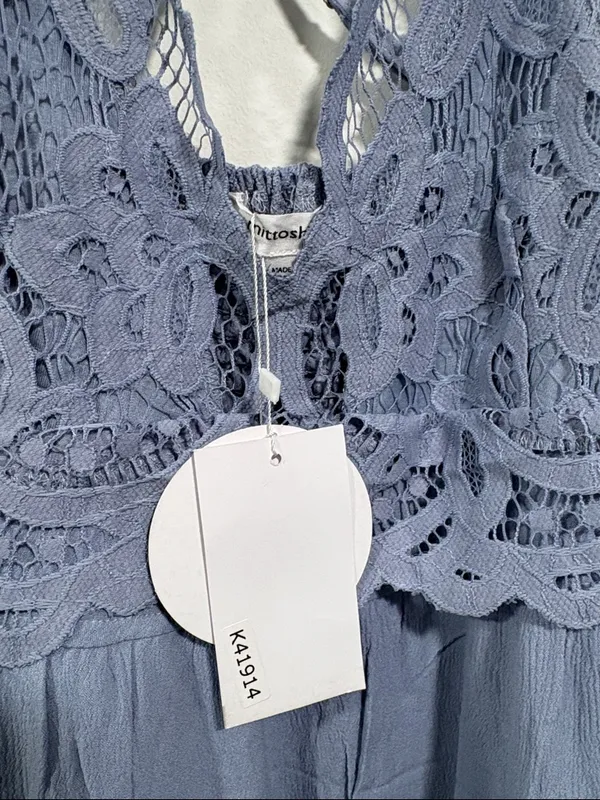 mittoshop Dusty Blue Ruffle Hem Sundress - Image 10