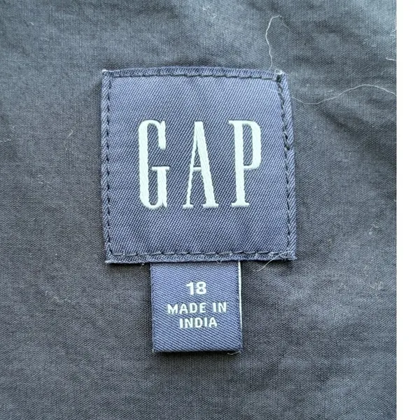 GAP Dress Sz 18 One Shoulder Navy‎ Blue Eyelet Hem Tiered Midi Summer Pockets - Image 4