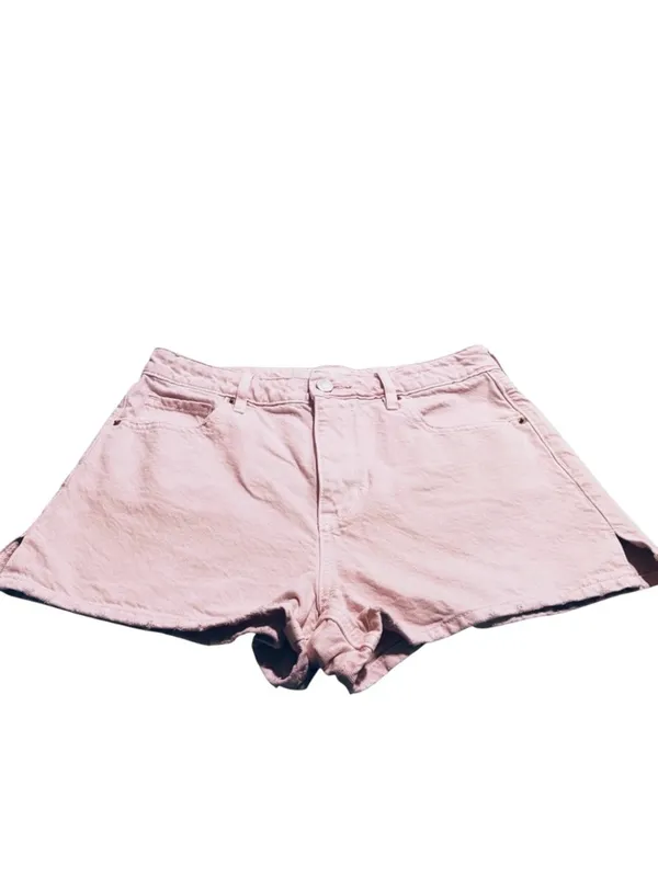 PacSun High Rise Festival Pale Pink Denim Jean Shorts Cotton Pockets Size 27 - Image 3