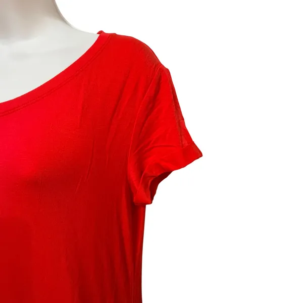 C&C California‎ Womens Red Short Sleeve Scoop Neck Side Slit Maxi Dress Size M - Image 3
