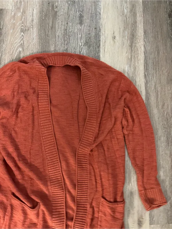 Sonoma Knit Cardigan Womens Small Terracotta Longline Open Front Sweater - Image 7