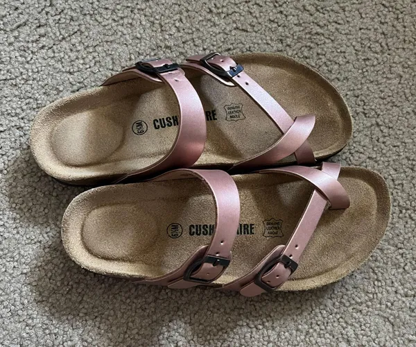Luna Low Heel Slide Sandals Rose Gold - Image 2
