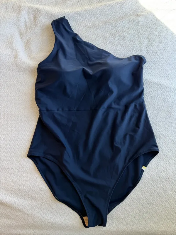 Summersalt The Ruched Sidestroke One Piece Swimsuit Navy Blue 16 NEW - Image 2