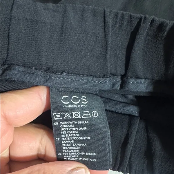 COS Black Elastic Drawstring Joggers woman sz 4 - Image 8