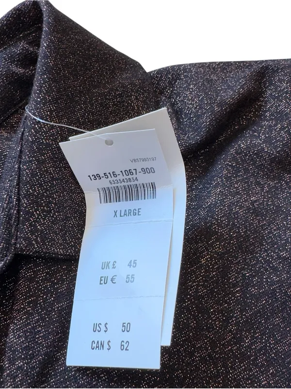 Abercrombie & Fitch Women XL Bronze Metallic Shimmer Button Front Blouse NWT Top - Image 7