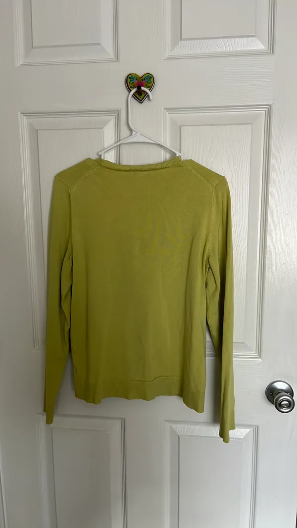 Charter Club Chartreuse Button Sweater Twee - Image 4