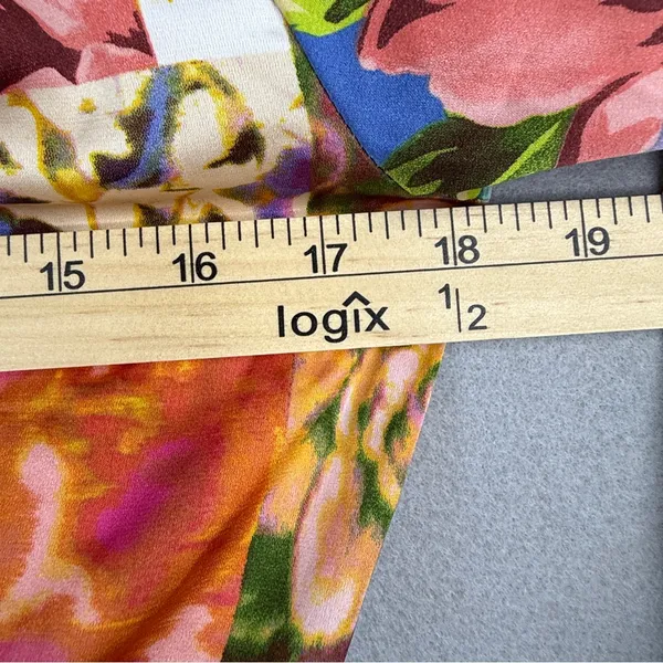 Rachel Zoe NWT Floral Patchwork Crop Blouse Small Long Sleeve Multicolor - Image 7