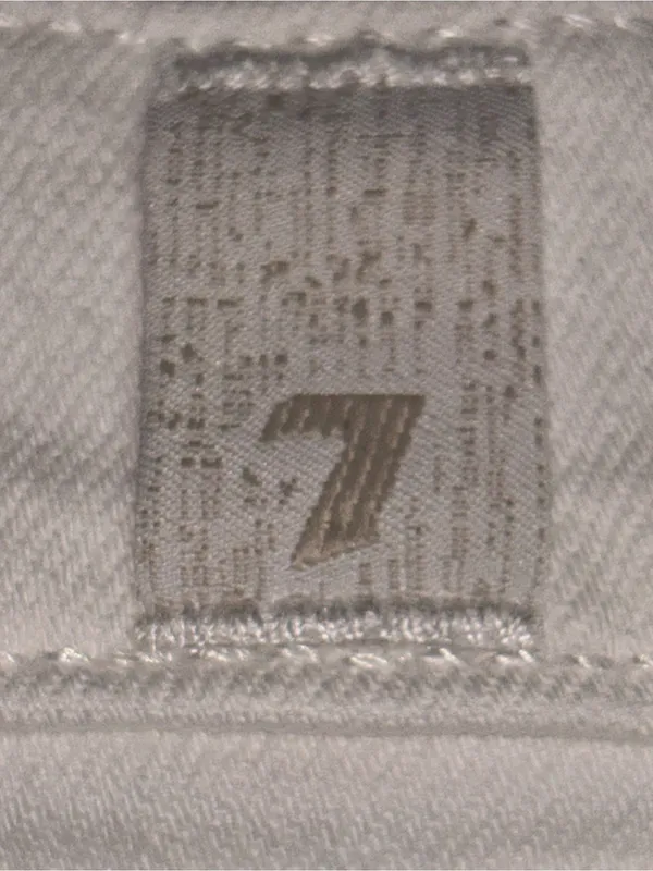 7 For All Mankind White Denim Skirt Women’s Waist Size 25 Cutoff Raw Hem Pockets - Image 12