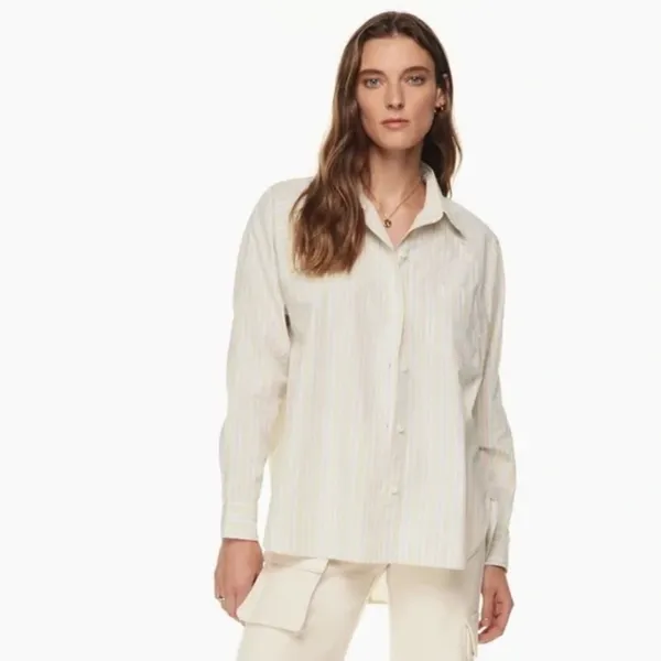 Wilfred x Aritzia Boyfriend Poplin Button Down Shirt XS NEW - Image 11