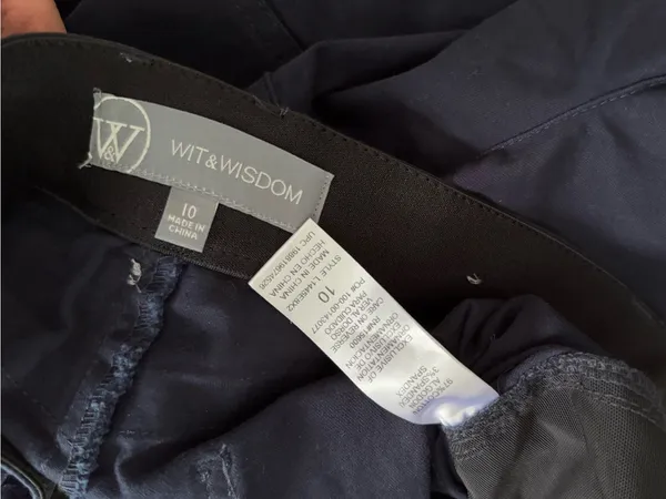 Wit & Wisdom 10 Skyrise V-Yoke‎ Spade Pocket Wide Leg Pants Utility Navy Relaxed - Image 5