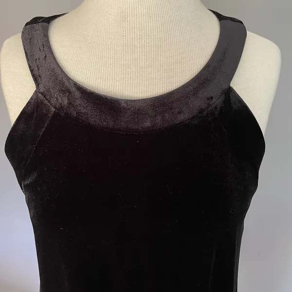 VTG Betsey Johnson Halter Dress Size 10‎ Black Velvet Cocktail Party Formal LBD - Image 2