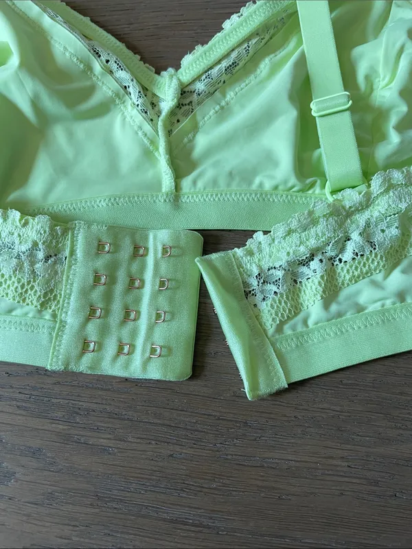 Aerie Lace Detail Non Padded Bra, Lime Size XL - Image 5