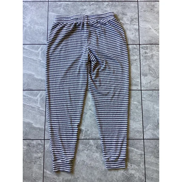 Koolaburra by UGG Womens Striped Jogger Pants Purple White Lace Trim Lounge M - Image 4