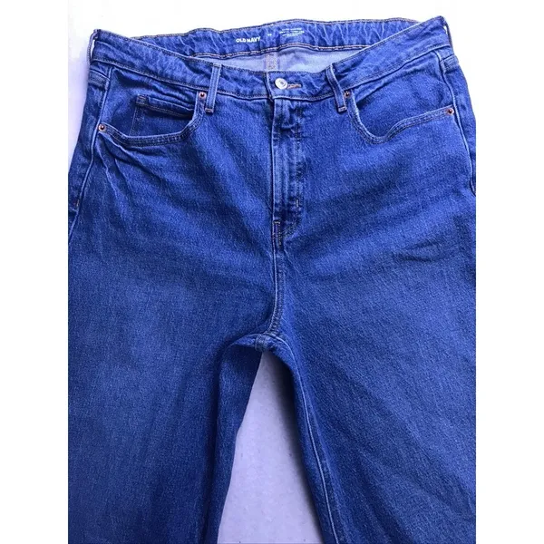 Old‎ Navy Sky-Hi Wide Leg Jeans Women 14 Blue Excellent Extra High Rise Durango - Image 3