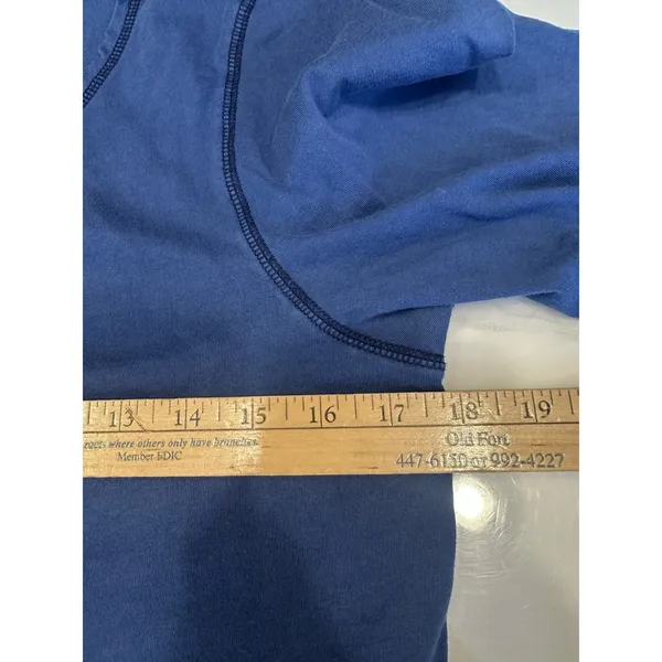 Free People We The Free Clover Puff Shoulder Top Blue Cotton 3/4 Sleeve Medium - Image 7