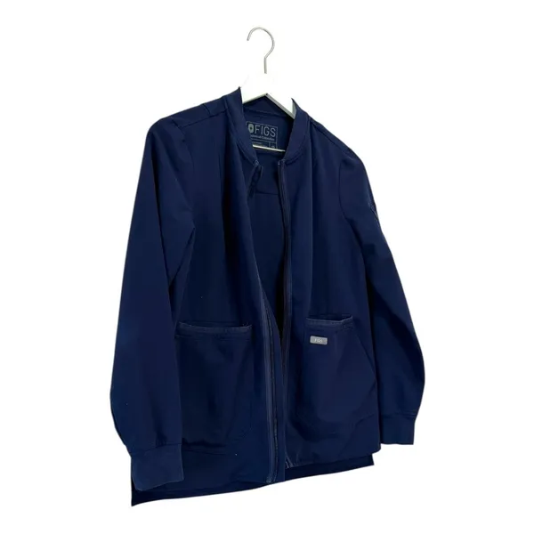 FIGS Navy Blue Technical Collection Bellery Scrub Jacket Zip Front Size XS - Image 5