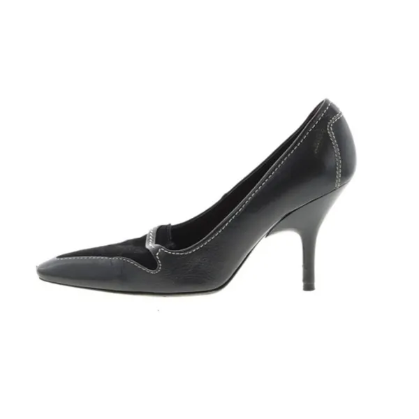 Tods Black Leather Pointed Toe Heels Pumps Women 6.5 Kitten Heel Luxury Designer - Image 3