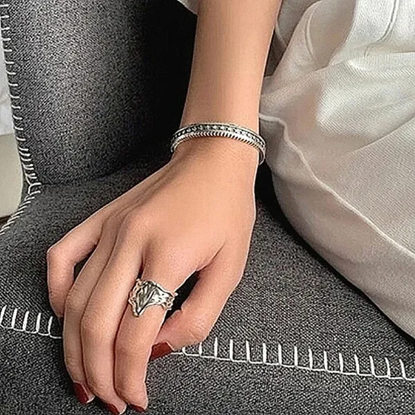 Solid Engraved Star‎ Bracelet | 925 Sterling Silver - Image 5