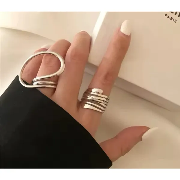 Boutique NEW Unisex Large Multilayer Wrap 925 Sterling Silver Band Ring, Adjustable Size‎ - Image 12
