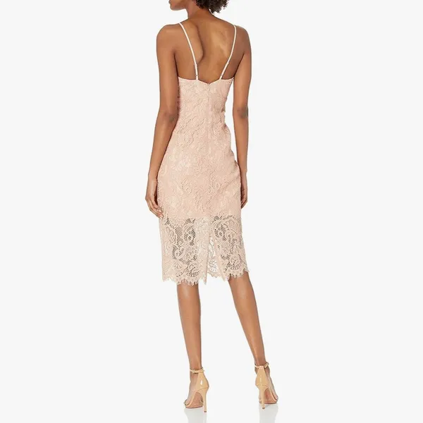 Bardot Nude Blush Lace Midi Dress - Image 2