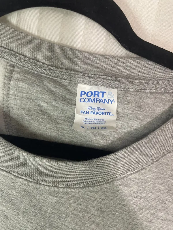 In My Boy Mom Era Sweatshirt XL Gray Graphic Crewneck Port & Company Blue Pullov - Image 3