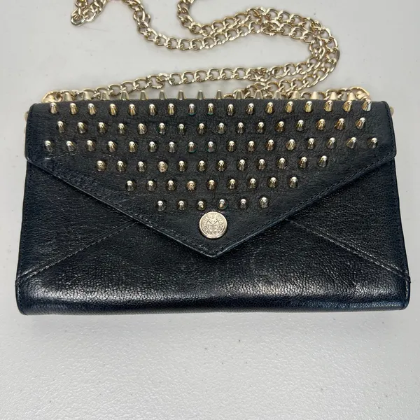 Rebecca Minkoff Black Leather Stud Wallet on Chain - Image 7