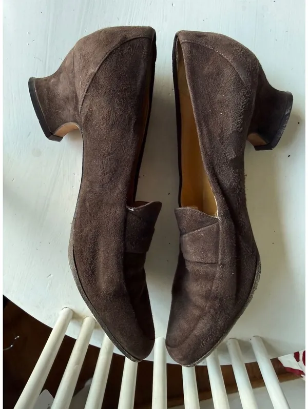 Cole Haan Brown Suede Leather Heeled Loafers Size 7B - Image 6