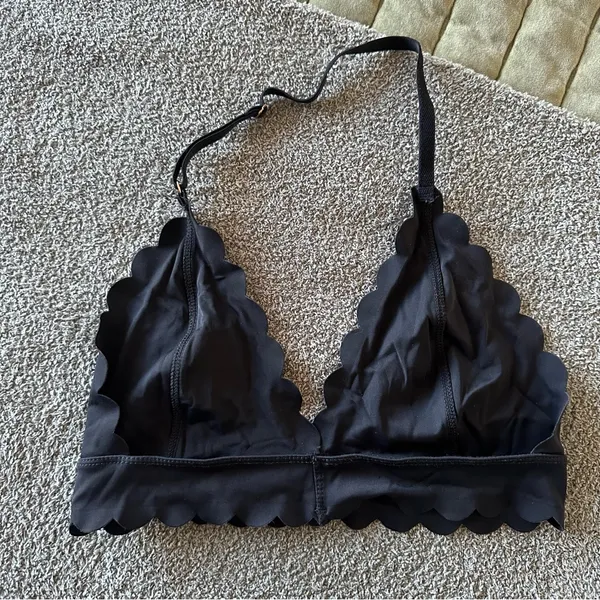 Urban Outfitters OUT FROM UNDER Black Scalloped Bralette - Image 4