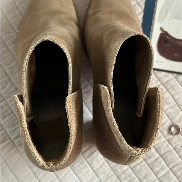 Anthropologie Dolce Vita tan suede leather western pointed toe block heeled booties 11 - Image 5