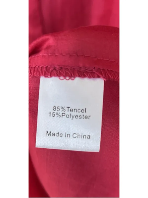 Tuckernuck Raspberry Organza Delaney Dress L Puff Sleeves Collar Wedding Guest - Image 10