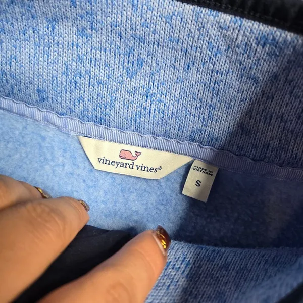 Vineyard Vines Sweater Fleece Snap-Placket Pullover In‎ Blue Size: S - Image 7