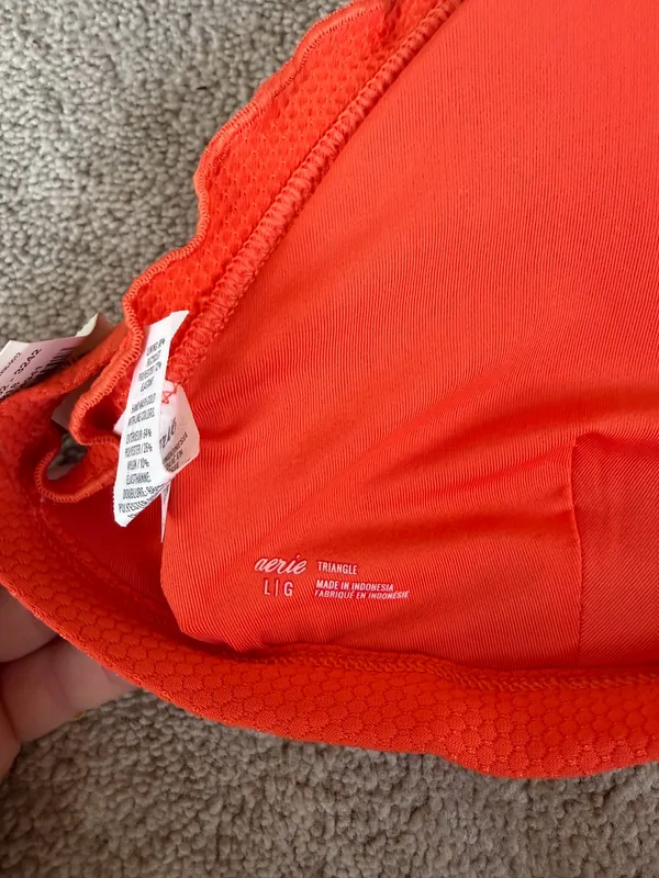 Aerie Orange Triangle Bikini Top Size L - Image 4