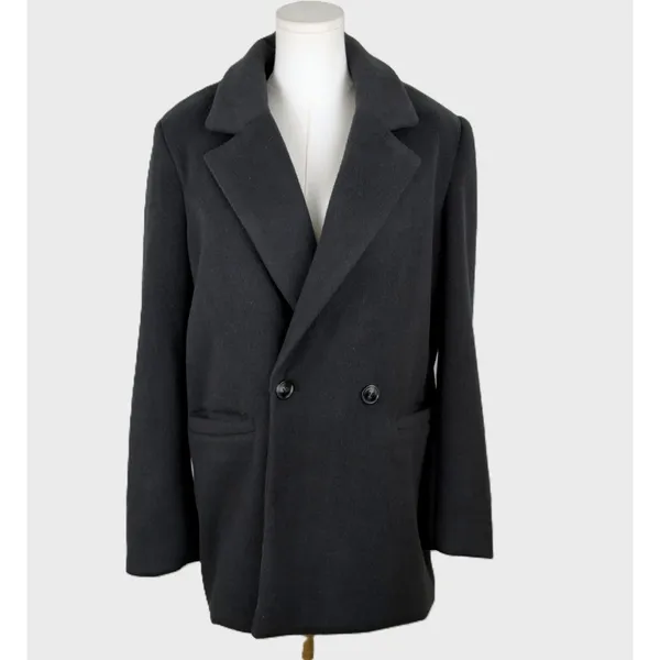 FREE PEOPLE Mari Solid Oversized Peacoat Blazer Black Sz SMALL NWT - Image 2